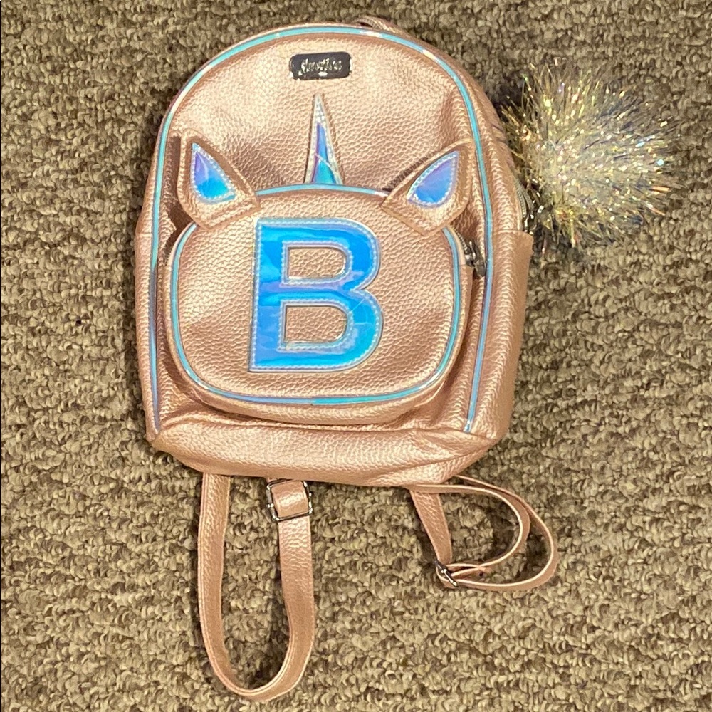Justice Pink Textured B Backpack